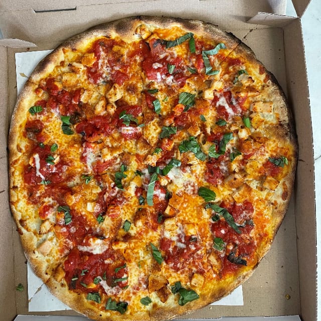 Chicken Parmigiana Pizza.